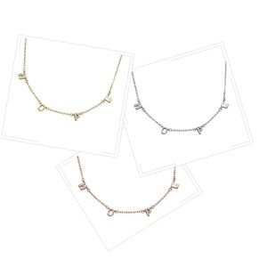 Dainty Dangling Hope Necklace Cubic Zirconia .925